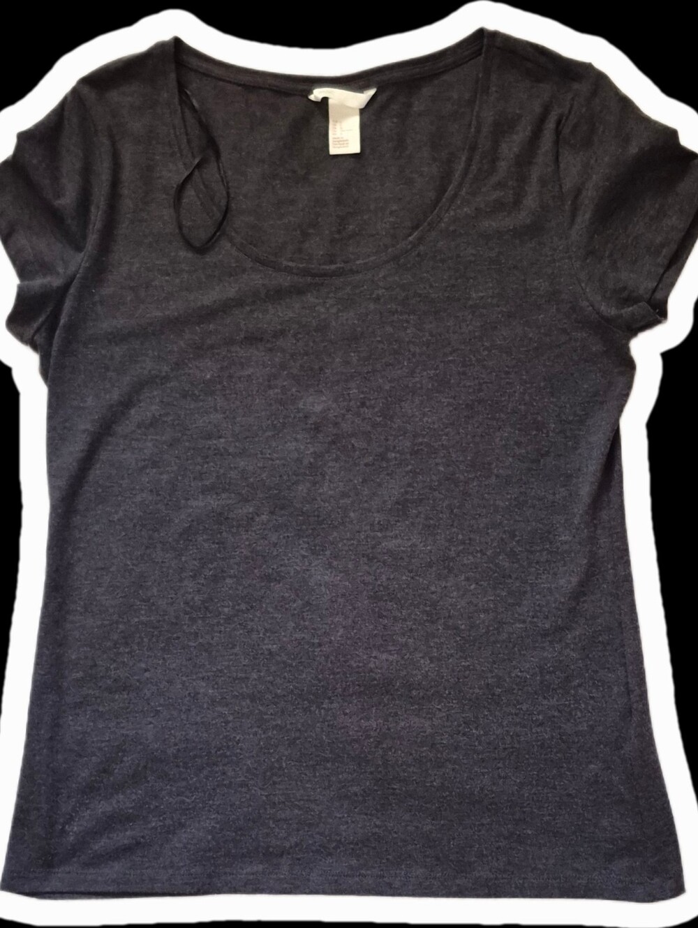 H&M Women's Short Sleeve Scoop Tee - Charcoal Gray